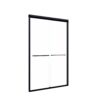Modern Semi Frameless Double Sliding Shower Door With Sgcc Tempered Glass - Matte Black - Image 14