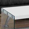 Coffee Table Rectangular, Clear Tempered Glass, Contemporary, Modern - Glossy White - Image 2