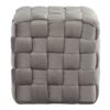 Square Braided Ottoman - Dark Gray - Image 2