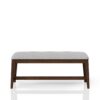 Backless Upholstered Dining Bench Mid Century Seating - Beige - Image 3