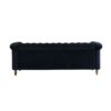Chesterfield - Velvet Sofa 84.65" For Living Room - Black - Image 4