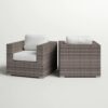 Grade - Club Patio Chair With Sunbrella Cushions Stylish And Durable Outdoor Seating For Ultimate Comfort (Set of 2) - Gray Mix / White - Image 7
