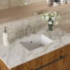 18 X 12" Elegant Ceramic Rectangular Undermount Bathroom Sink With Overflow - White - Image 4