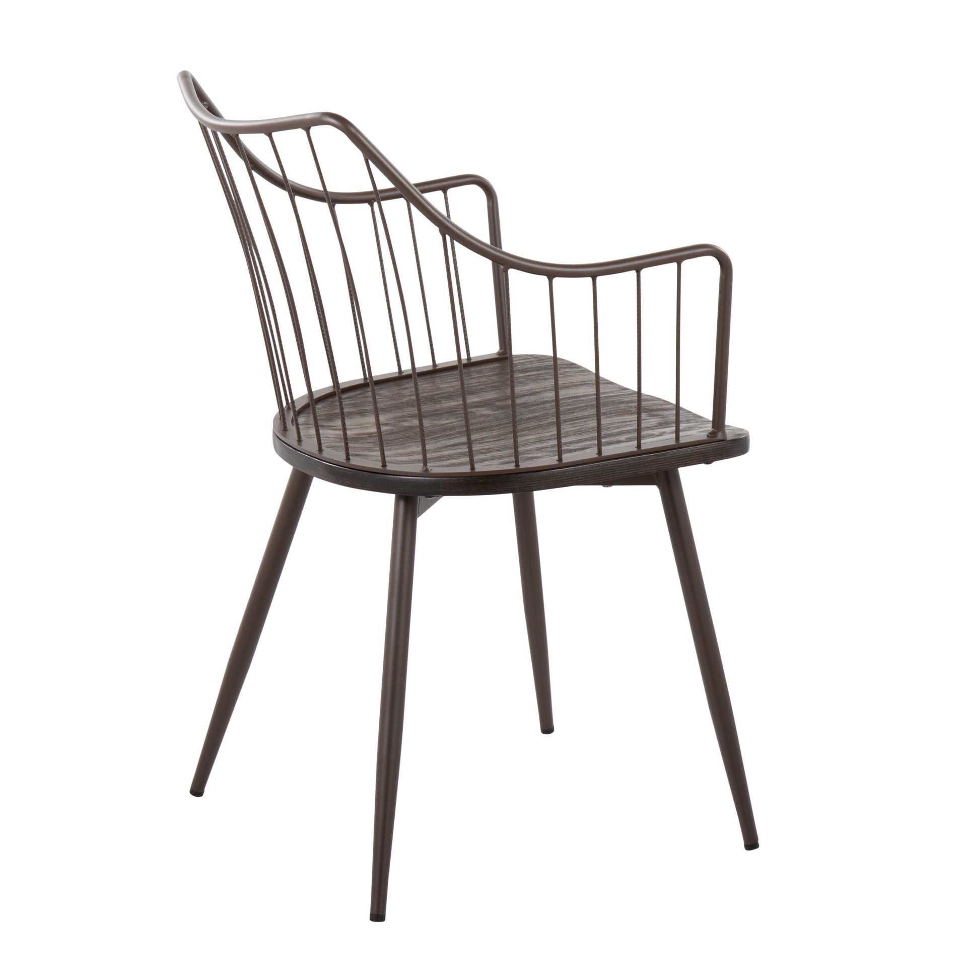 Winston - Farmhouse Style / Dining Chair - Brown / Dark Walnut - Image 3
