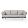 Mid Century Modern 3 Seater Sofa With Pillow Cushions - Light Gray - Image 5