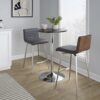 Mason - 3 Piece Swivel Mid-Century Modern Counter Height Dining Set With Adjustable Table - Chrome / Brown / Gray - Image 7