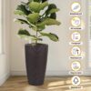 Tall Planters (Set of 2) With Water Level Monitor And Automatic Watering - Brown - Image 7