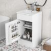 18" Bathroom Vanity With Sink, & Ceramic, Adjustable Shelf - White - Image 2