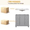 Contemporary Bathroom Vanity Cabinet, 4 Drawers & 1 Cabinet Door, Multipurpose Storage, Resin Integrated Sink, Adjustable Shelves, Solid Wood Frame With MDF - Gray - Image 9