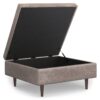 Shay - Mid Century Large Square Coffee Table Storage Ottoman - Gray - Image 3