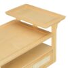 Modern Coffee Table, Coffee Table With 1 Storage Shelf, 2 Tabletops And 1 Rattan Drawer For Living Room - Natural - Image 13