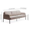 Modern 3 Seater L Shaped Polyester Fabric Sofa With Ottoman, Upholstered For Small Spaces - Beige - Image 3