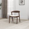 Dakota - Velvet Dining Chair (Set of 2) - Cream White / Dark Brown - Image 11