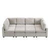 Sectional Sofa Couch Sofa Bed U-Shaped Sofa With Two Movable Ottoman And Three USB Ports For Living Room - Gray - Image 12