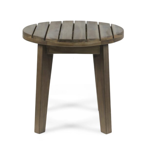 Outdoor Table With Slat Panel Table Top - Gray