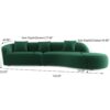 Elijah - Japandi Style Curvy Sectional Sofa - Green - Image 12