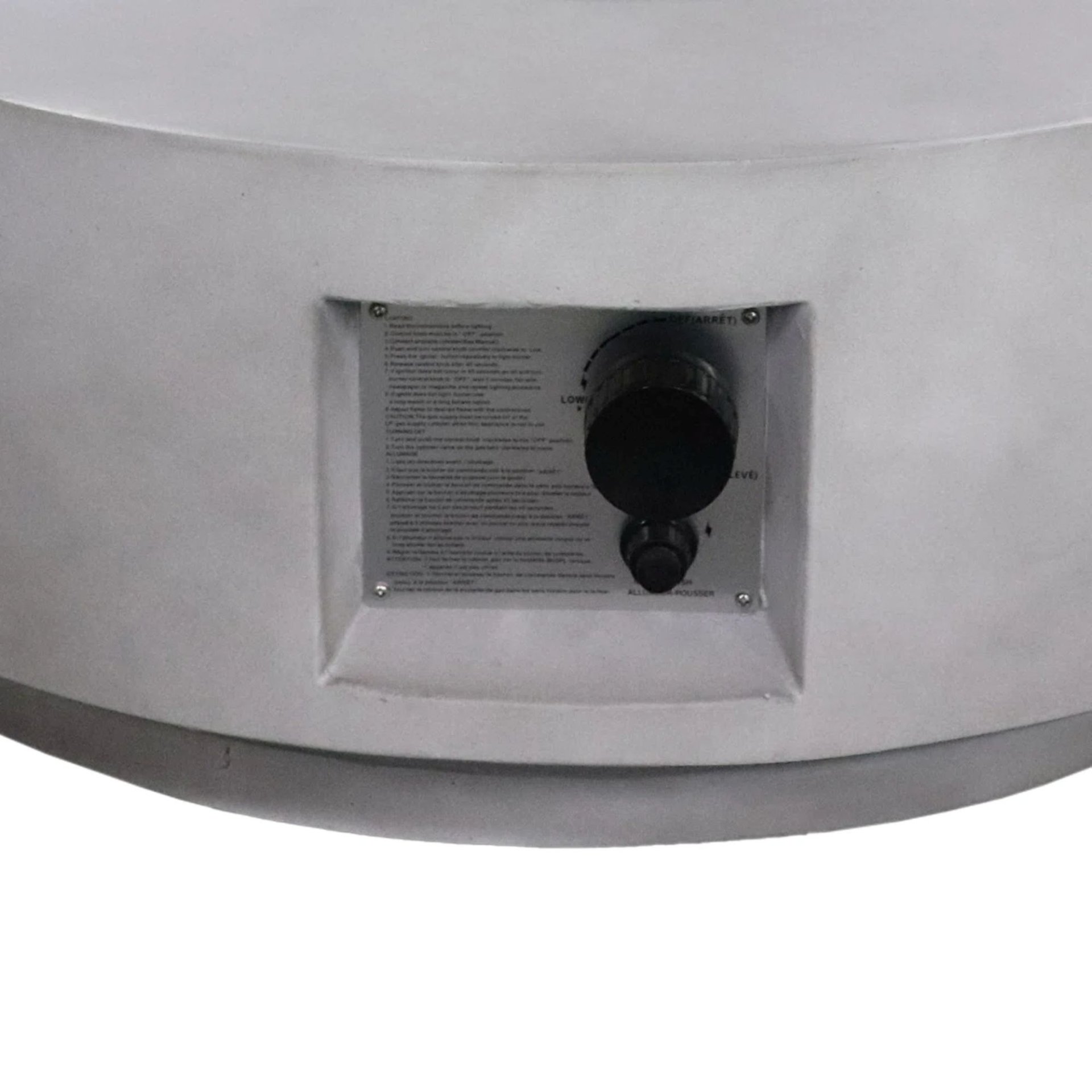 Reinforced - Propane / Gas Outdoor Fire Pit Table With Lid - Gray / White - Image 7