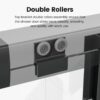 Semi-Frameless Double Sliding Shower Door, Bypass Shower Door, Tempered Glass Door - Black - Image 4