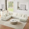 Oversized Sectional Sofa U - Shaped Sofa Couch Modern Sofa Upholstered In Soft Corduroy With A Chaise Lounge For Living Room - Beige - Image 2
