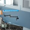 Design Wall Mount Pot Filler Faucet Folding Stretchable - Black - Image 5