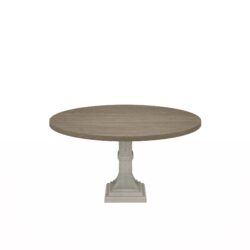 Tannen - Round Dining Table - White And Gray
