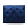 Mid Century Ottoman Velvet With Button Tufting With Birch Wood Legs - Navy Blue - Image 9