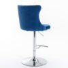Swivel Velvet Barstools Adjusatble Seat Height From 25-33", Modern Upholstered Chrome Base Bar Stools With Backs Comfortable Tufted For Home Pub And Kitchen Island (Set of 2) - Blue - Image 6