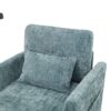 Multifunctional Chenille Recliner With Storage And Phone Bracket For Small Spaces - Lake Blue - Image 14