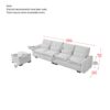 Modern Modular L Shaped Chenille Sofa Couch Reversible Ottoman With Storage Removable And Washable Cushions Sofa With USB Ports & Cup Holder For Living Room - Beige - Image 2