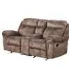 Zubaida - Two Tone Velvet Recliner Loveseat With USB Port Console - Chocolate - Image 2