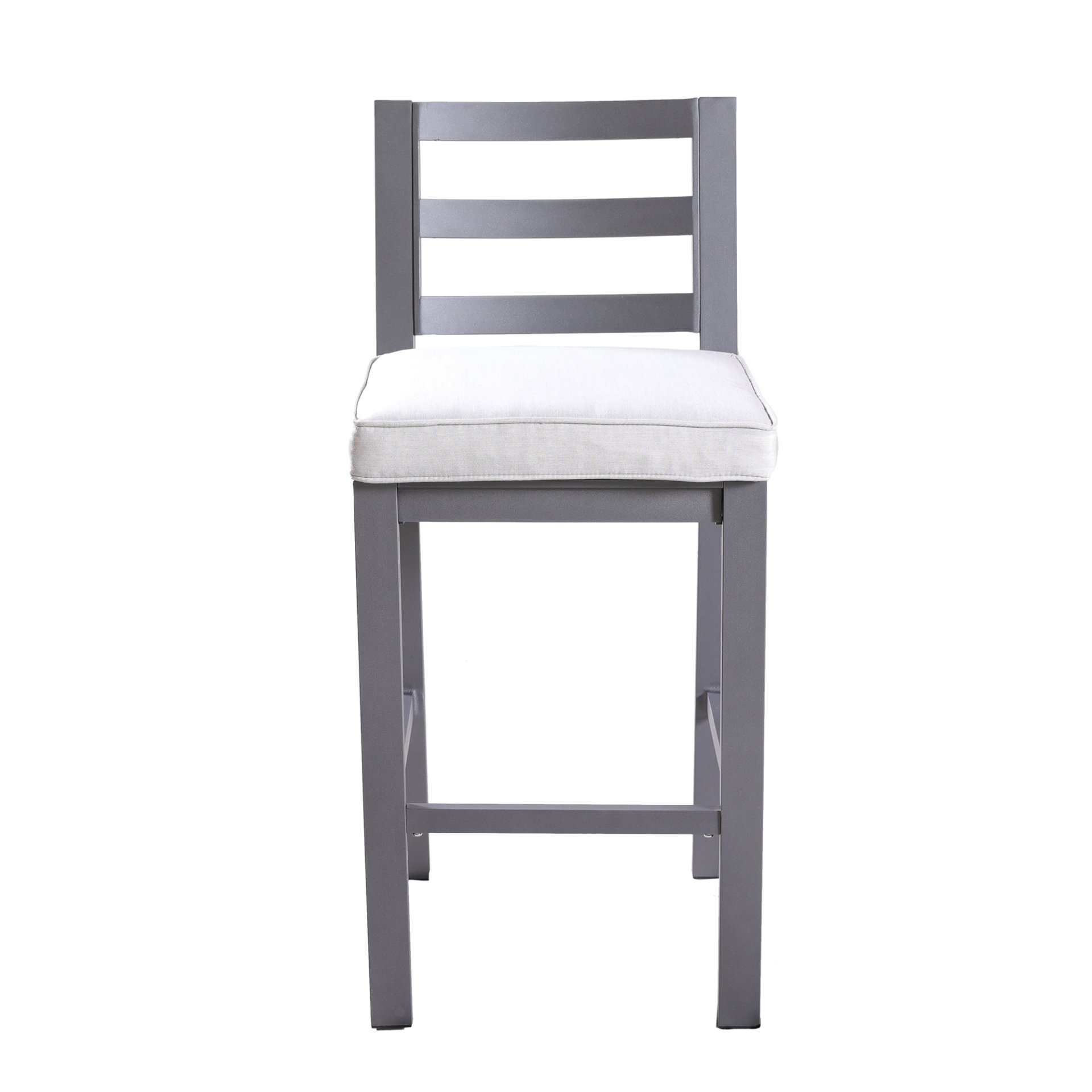 Outdoor Armless Aluminum Barstools With Cushion (Set of 2) - Pewter - Image 4