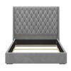 Tall Headboard Upholstered King Size Bed With Handmade Deep Button Tufted, Box Spring Needed, Velvet - Gray - Image 6