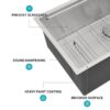 33" Undermount Kitchen Sink Single Bowl Ledge Workstation In 16 Gauge Stainless Steel - White - Image 6