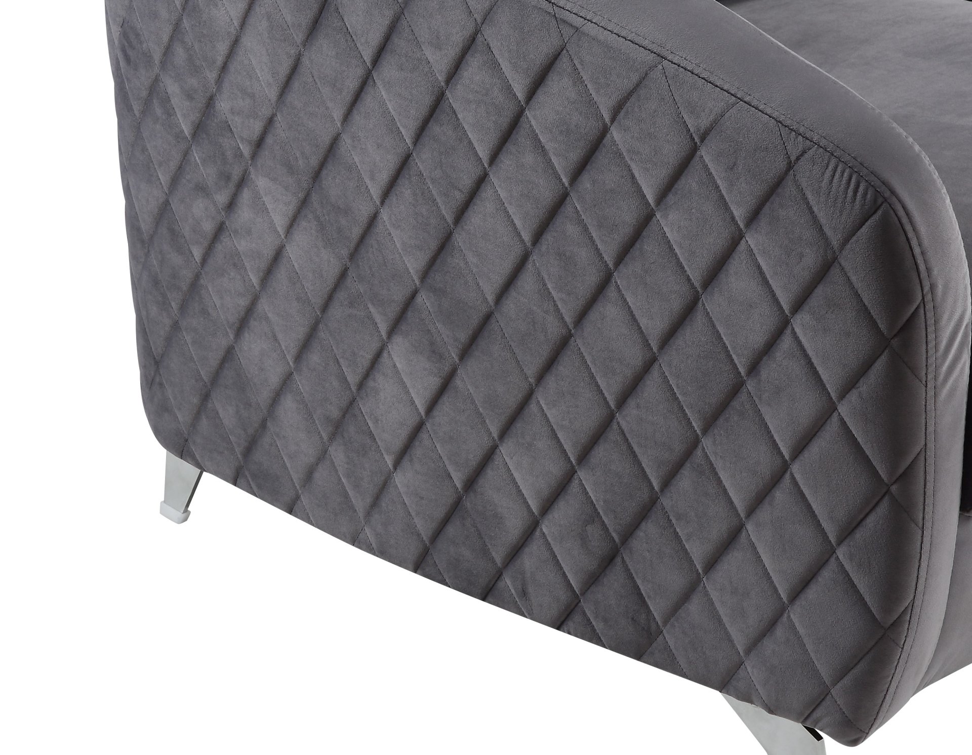 Sofia - Velvet Modern Chic Accent Armchair - Gray - Image 5