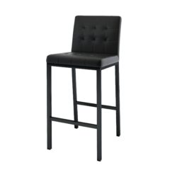 Modern Design High Stool With Metal Legs For Kitchen And Restaurant (Set of 2) - Black