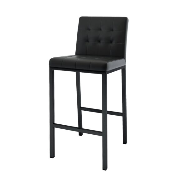 Modern Design High Stool With Metal Legs For Kitchen And Restaurant (Set of 2) - Black