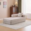 Floor Couch, Compression Sofa, Convertible Floor Sofa Bed With Pillow Back Support Armrest - Light Gray - Image 11