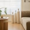 Floor Metal Vase Modern Style Decoration Home Metal Vase 3 Piece Set Gorgeous Home Decoration Large Glazed Metal Vase - Gold / White - Image 5