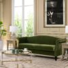 Elaine - Camel Back Small Space Sofa - Olive Green - Image 6