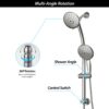 5" Multi Function Dual Shower Head With Adjustable Slide Bar - Chrome - Image 7