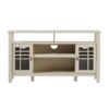 Transitional 2 Door Sideboard With Windowpane Design - Ivory Oak - Image 2