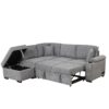 Sleeper Sofa Bed, 2 In 1 Pull Out Sofa Bed L Shape Couch With Storage Ottoman For Living Room, Bedroom Couch And Small Apartment - Gray - Image 8