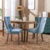 Nikki - Modern, High-End Tufted Solid Wood Contemporary Velvet Upholstered Dining Chair With Wood Legs Nailhead Trim (Set of 2) - Light Blue - Image 13