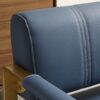 Modern Upholstery Accent Loveseat Sofa For Living Room 2 Seater With Golden Metal Arms - Blue - Image 4