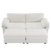 Free Combination Modular Convertible Sectional Sofa Bed Set, 4 Seat Upholstered Sleeper Corner Couch, Deep Seat Loveseat With Ottoman - White - Image 2