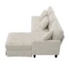 Modern L-Shaped Corduroy Sofa With Reversible Chaise, 4 Seat Upholstered Sectional Indoor Furniture, Convertible Sleeper Couch With Pillows - Beige - Image 6