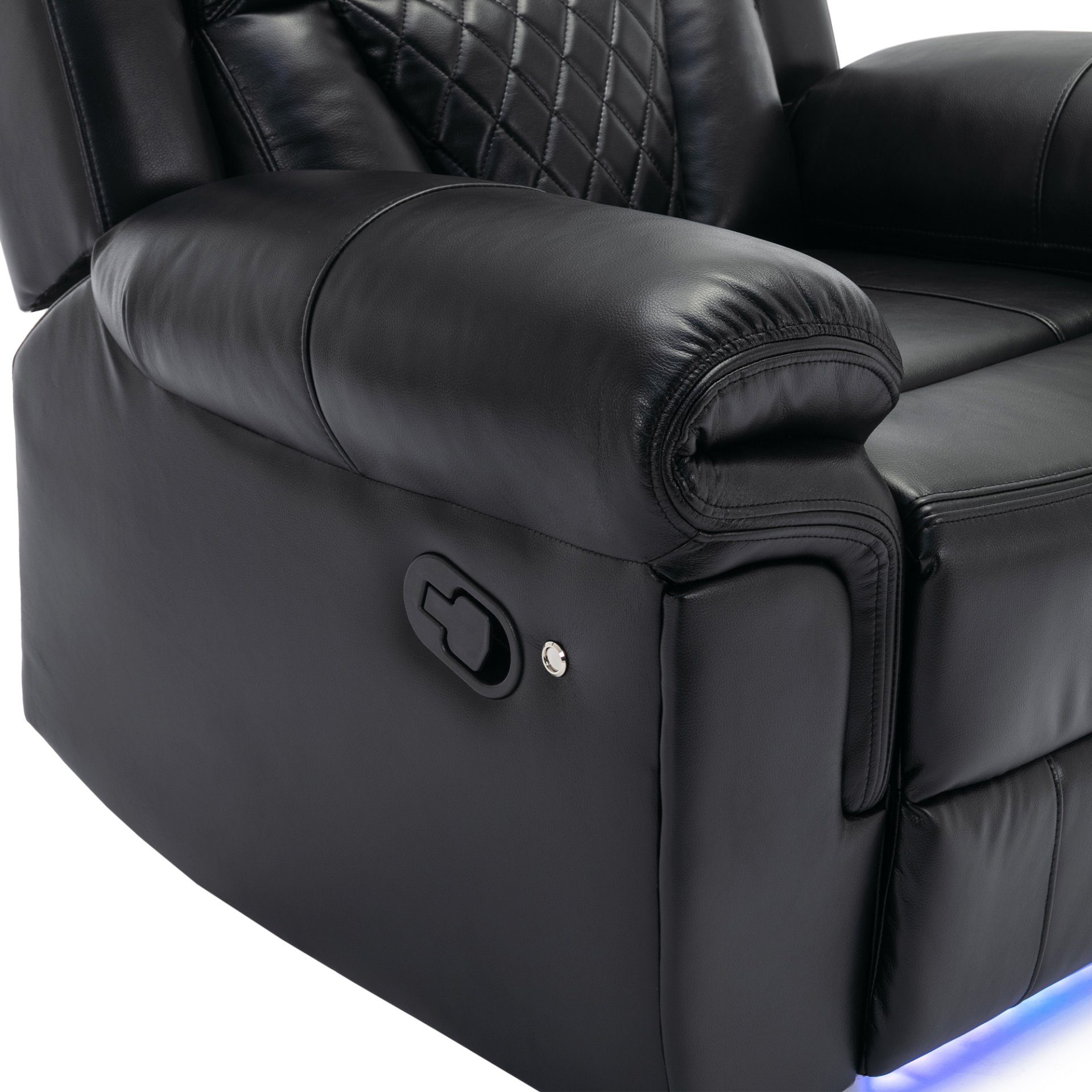 Home Theater Seating Manual Recliner Chair, Led Light Strip For Living Room - Black - Image 16