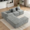Sectional Sofa Full-Compressed Sofa Couch Free-Combined Sofa For Living Room - Gray - Image 16