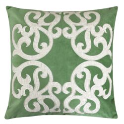 Dora - Vintage Vine Pillow Cover With Matching Back - Green