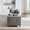 Wide Modern Double Sided Upholstered Chaise Lounge And 4 Throw Pillows - Gray - Image 7